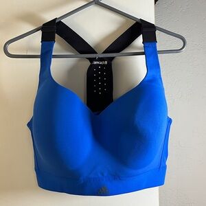 adidas Women's Climachill High Support Sports Bra - Blue, size Large